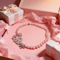 Collier « jardin de rosée » en perles